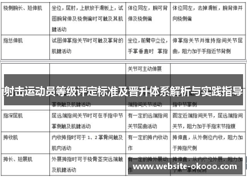 射击运动员等级评定标准及晋升体系解析与实践指导